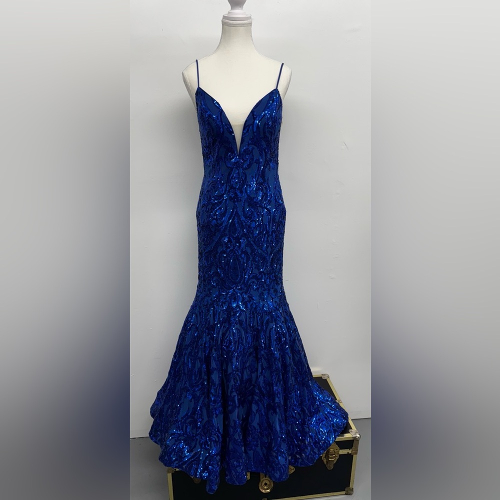 Alyce Paris Royal Blue Sequin Gown